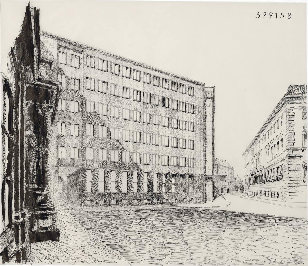 Clemens Holzmeister, Wien, 1. Bezirk, Ballhausplatz, Amtsgebäude der Niederösterreichischen Lan…