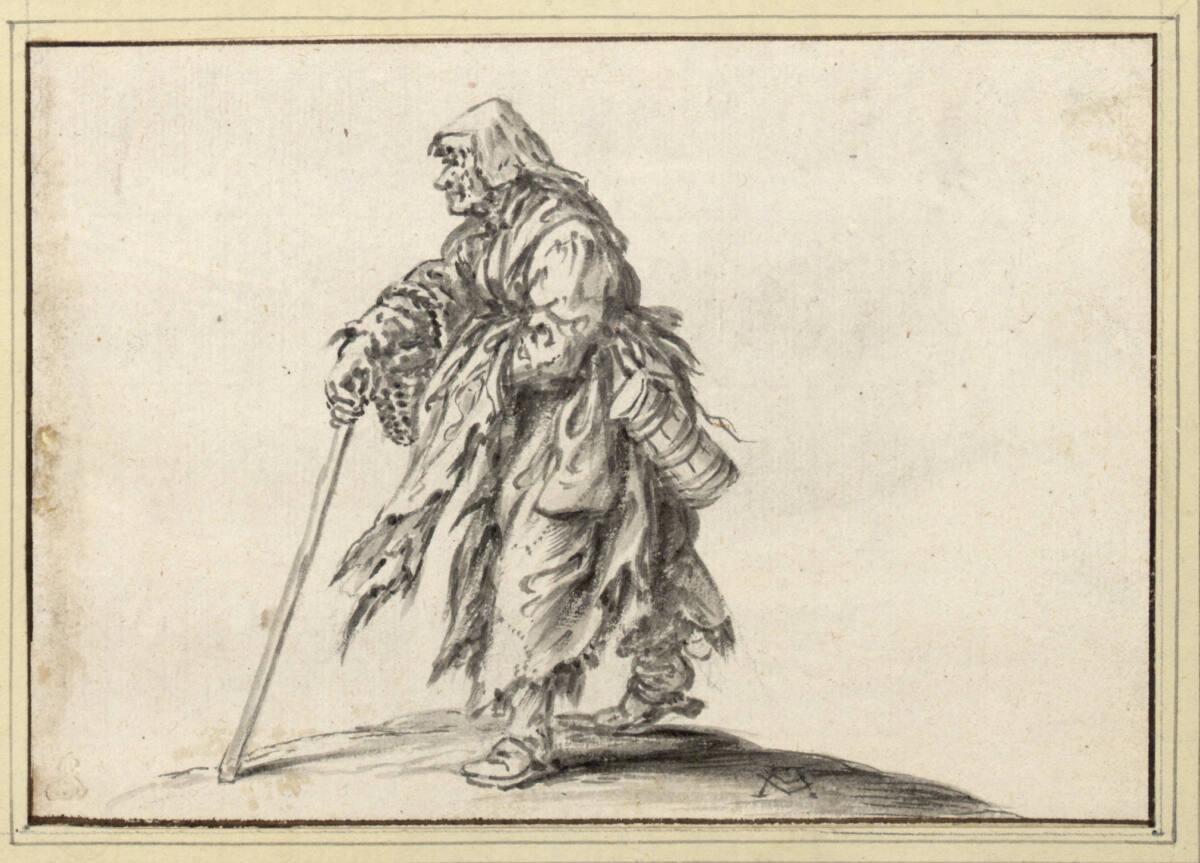 Adriaen Pietersz. van de Venne, Bettelweib mit Stock, nach links (12), Inv. Nr.: 9216