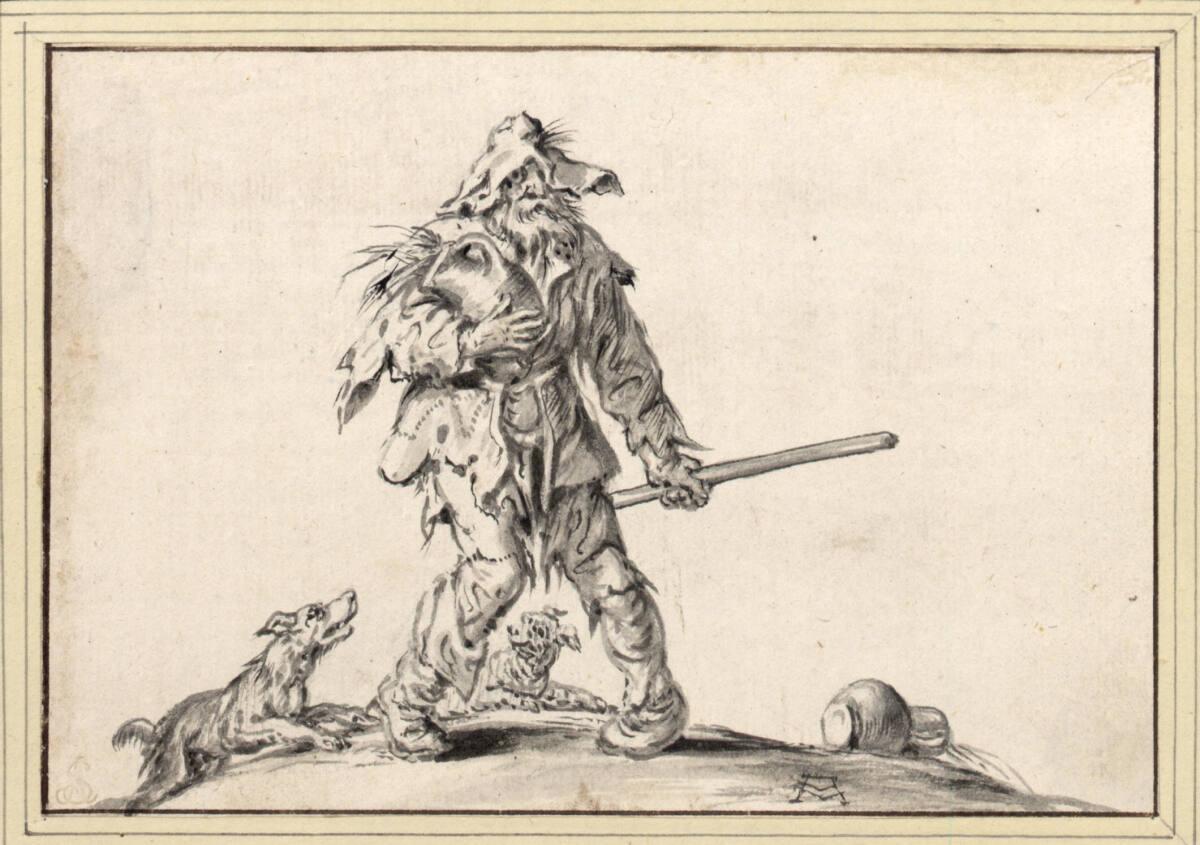 Adriaen Pietersz. van de Venne, Bettler mit Krug, en face, mit einwärts gerichteten Füßen (35),…