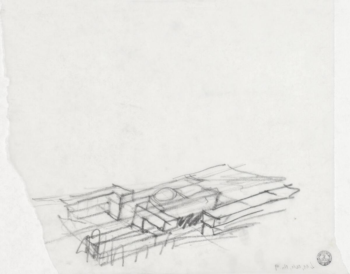 Clemens Holzmeister, Semmering, Palastanlage Ibn Saud; Baukörperstudie; Vogelperspektive, Inv. …