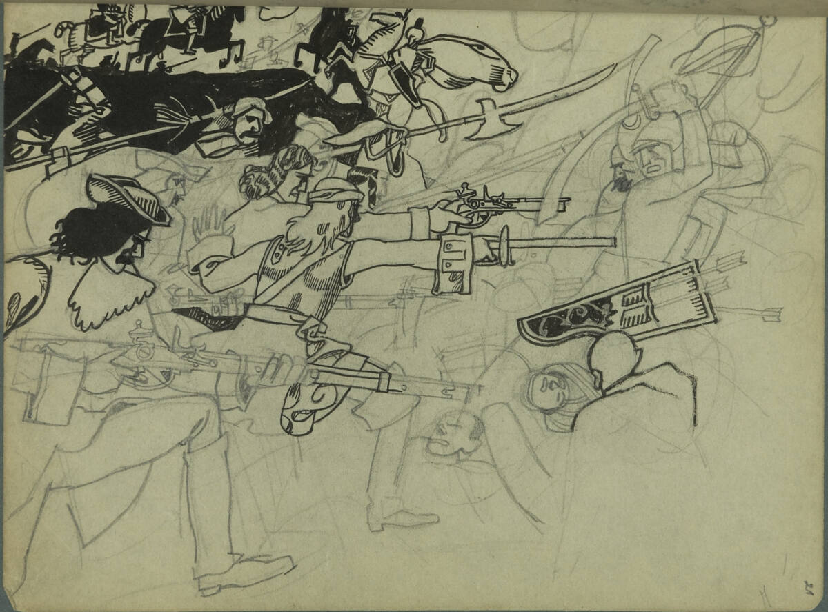 Schlachtenszene, Franz Wacik, 1915