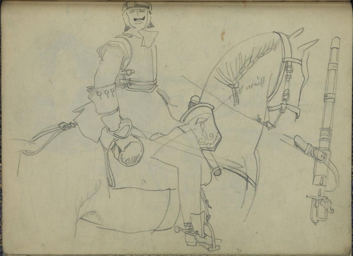 Franz Wacik, Soldat zu Pferd; Detail des Schwertes, Inv. Nr.: 38796/29v