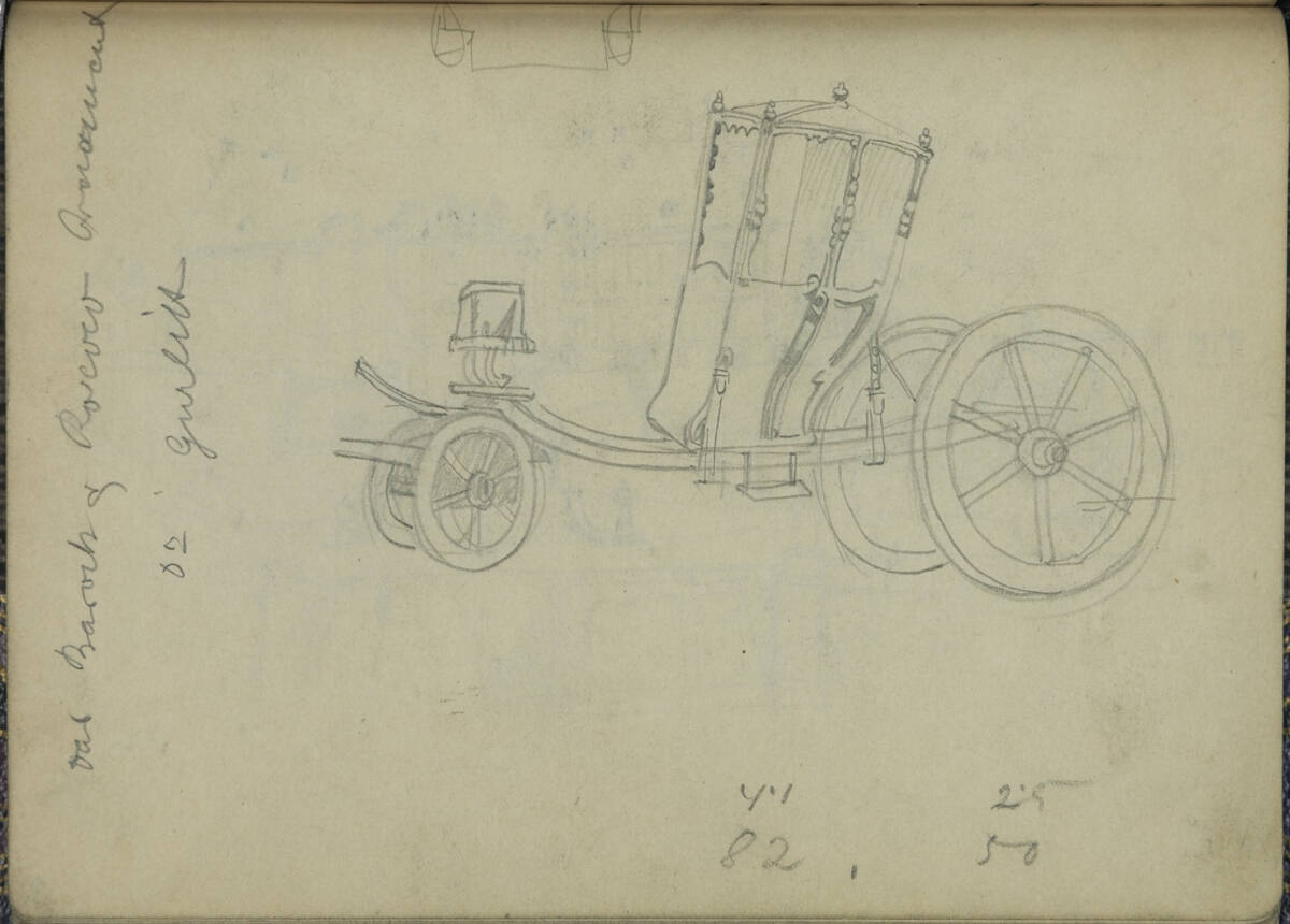 Hofwagen; Maßangaben; Notiz, Franz Wacik, 1915