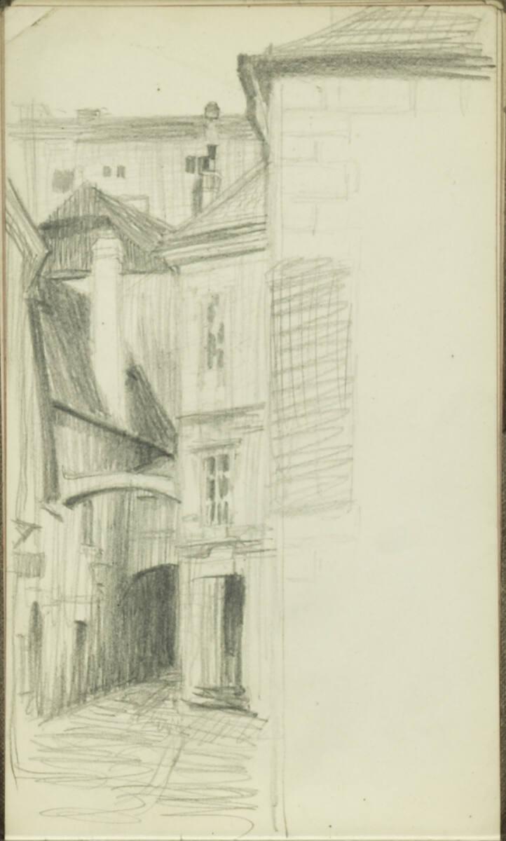 Jules Pascin, Studie eines Wiener Durchhauses, Inv. Nr.: 31704/12v