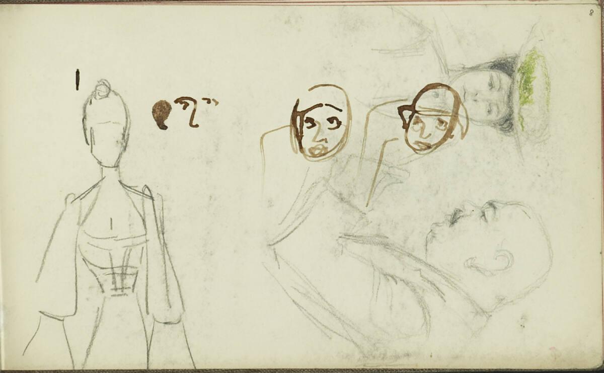 Jules Pascin, mehrere Figurenstudien, Inv. Nr.: 31704/8r