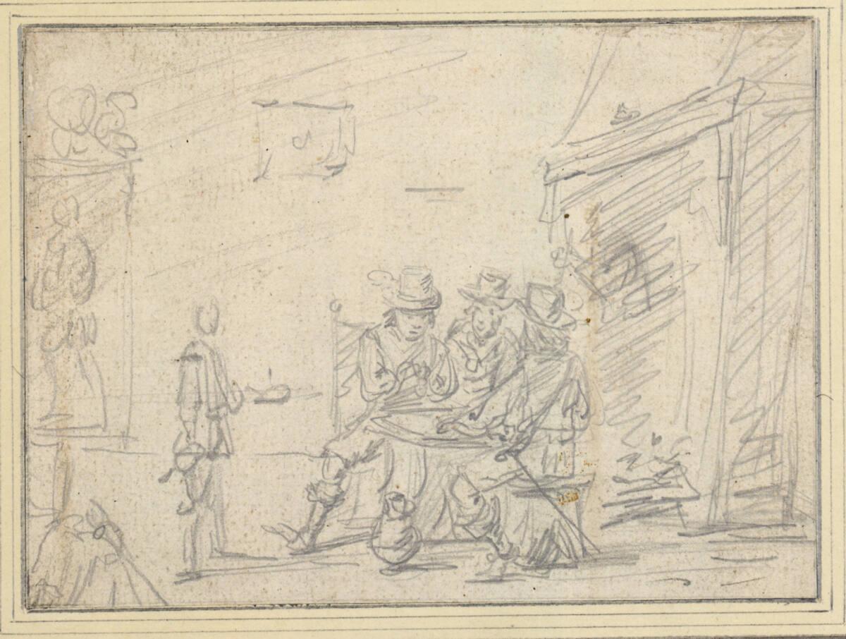 David Teniers d. J., Drei Herren im Wirtshaus (Skizze), Inv. Nr.: 9286