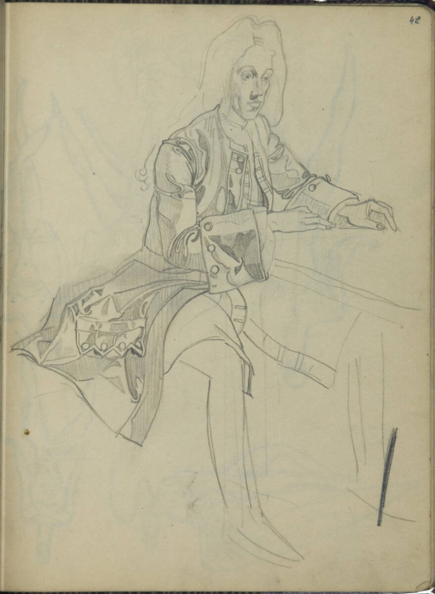 Sitzender Edelmann, Franz Wacik, 1915