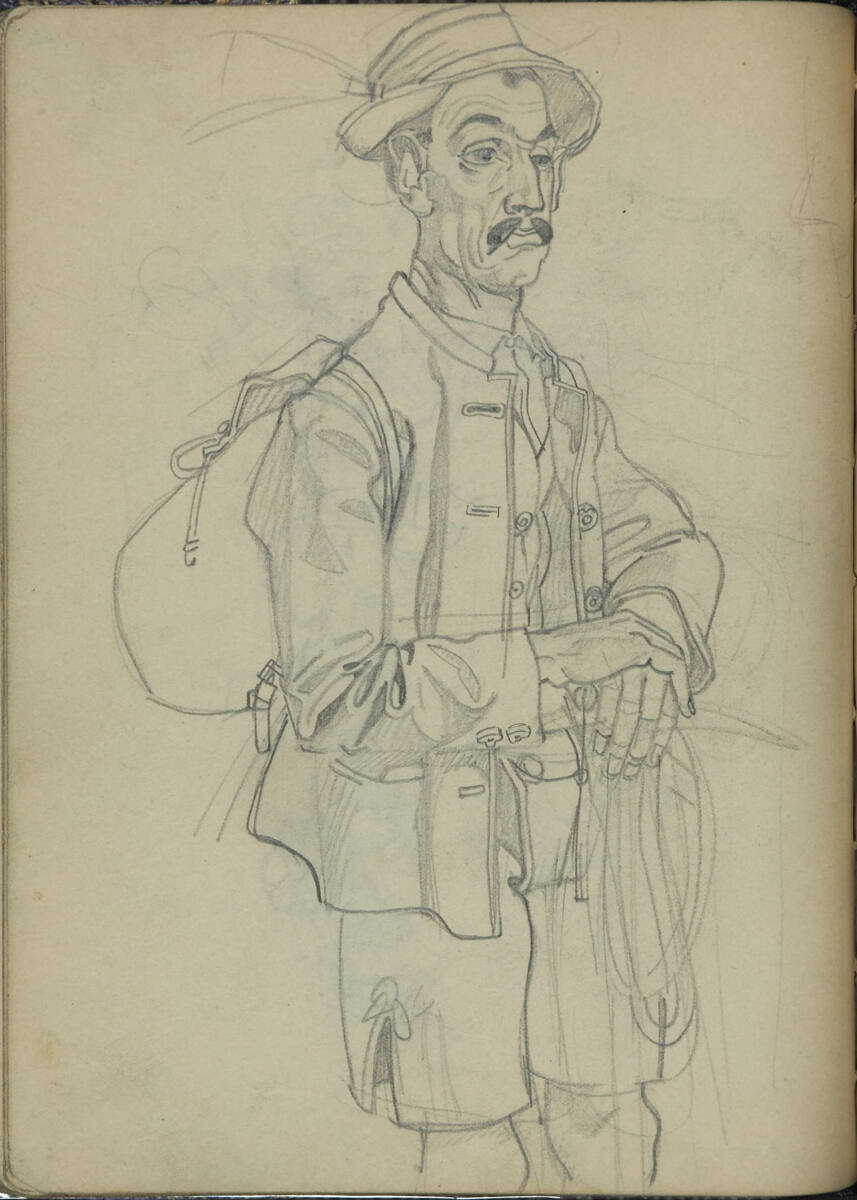 Teilskizze eines Wanderers, Franz Wacik, 1915