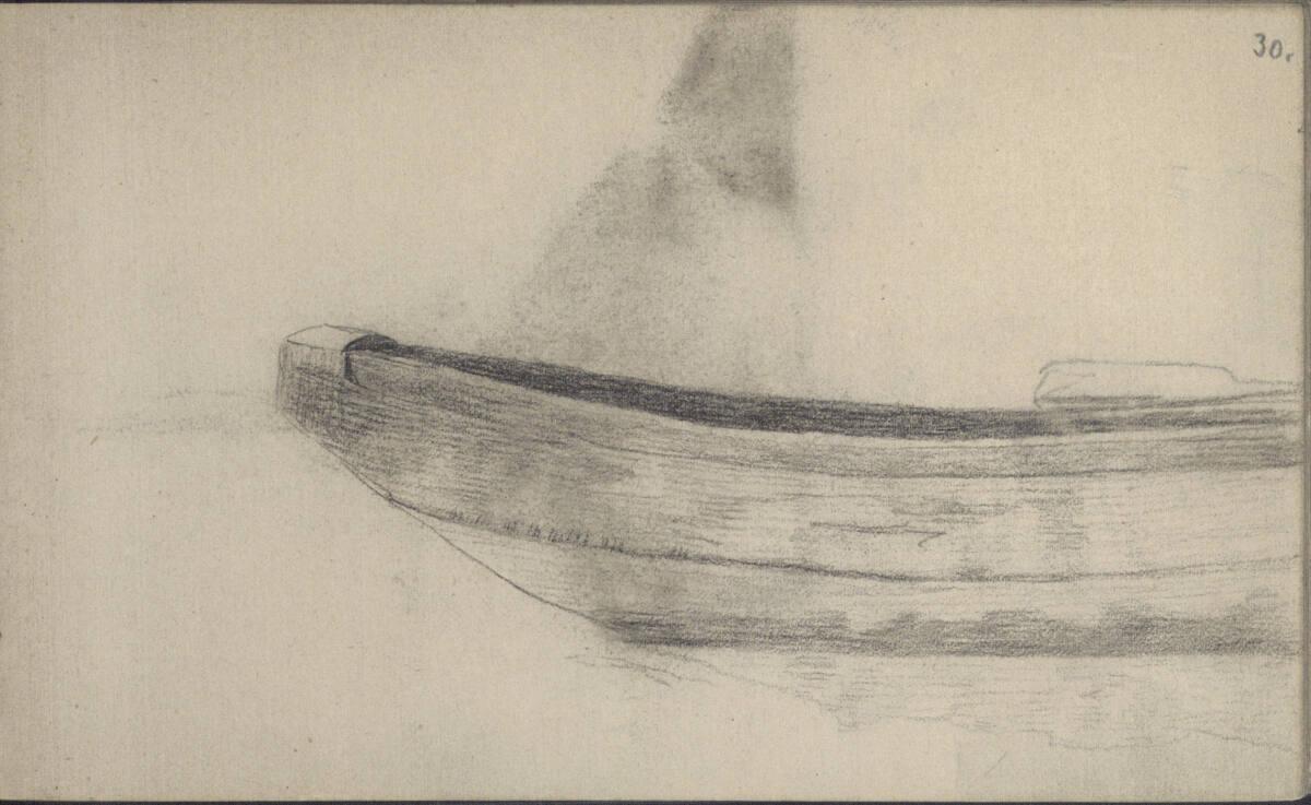 Emerich Alexius Swoboda, Studie eines Bootes von der Seite, Inv. Nr.: 30301/30r