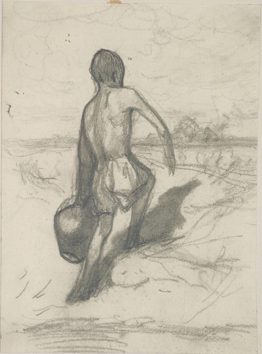 Johann Gualbert Raffalt, Skizze eines Jungen, in der Linken einen Kübel tragend, Inv. Nr.: 2604…