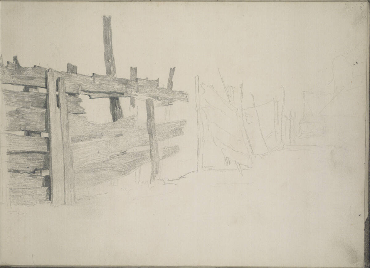 Studie eines desolaten Gatterzauns, Ludwig Rösch