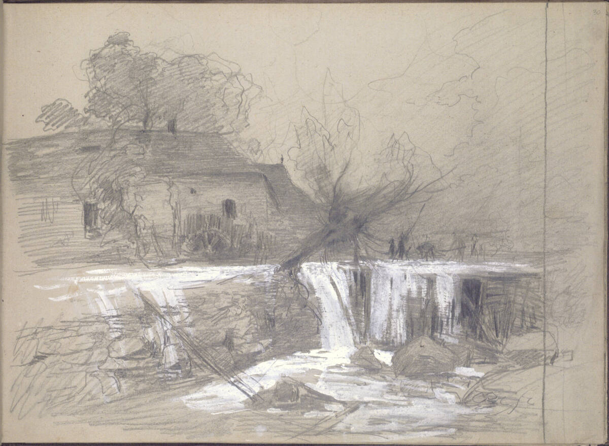 Skizze einer Mühle, Ludwig Rösch, 1882–1885