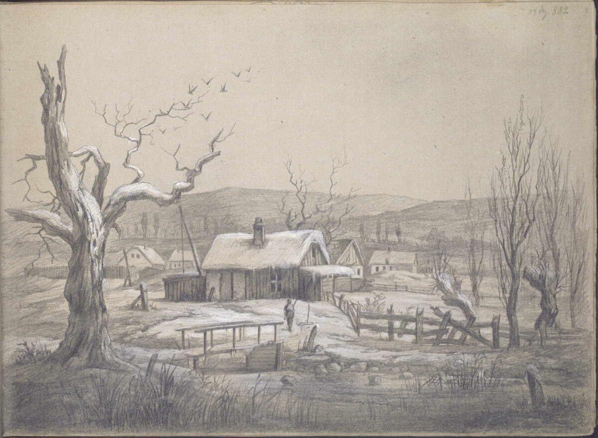 Dorflandschaft im Winter, Ludwig Rösch