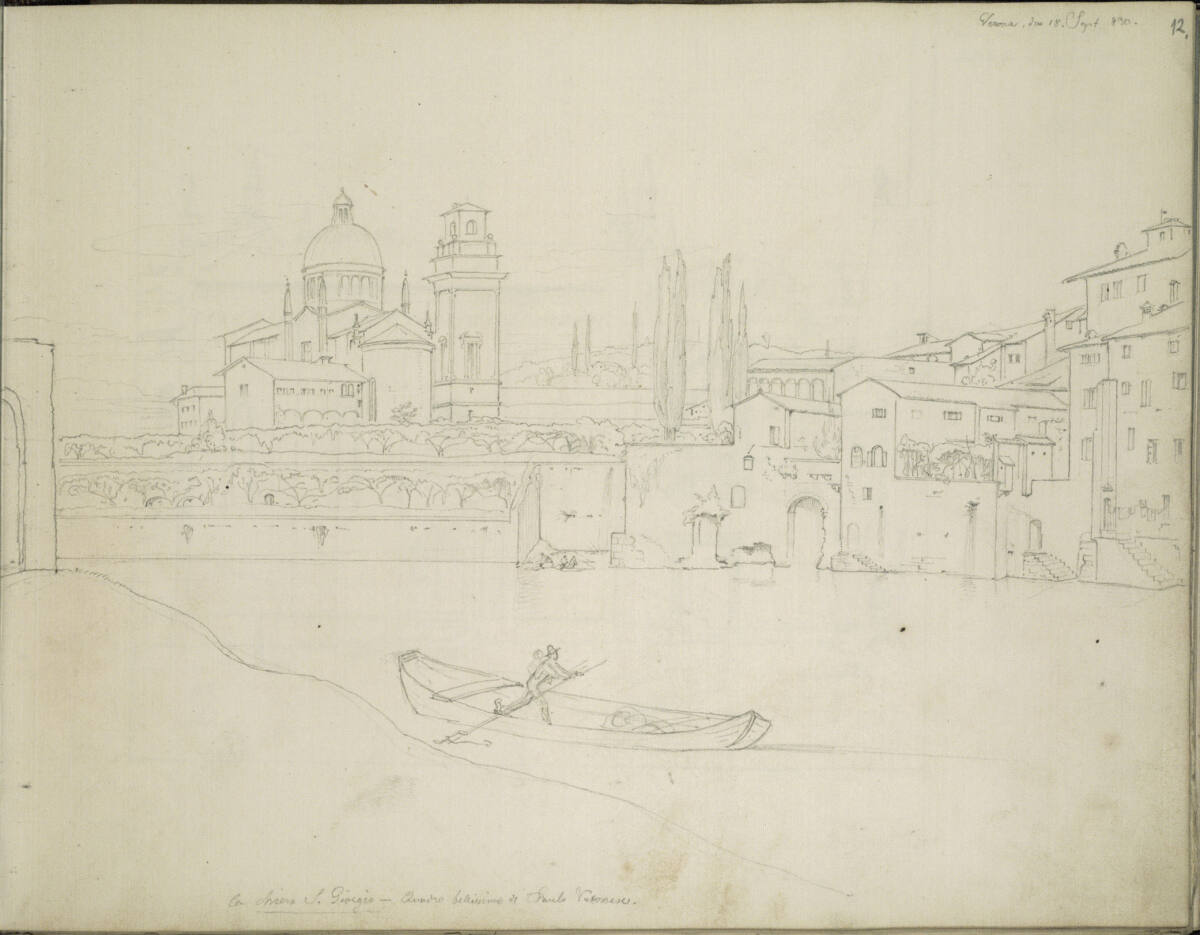 Die Etsch mit San Giorgio in Verona, Wilhelm August Rieder, 1830-09-18