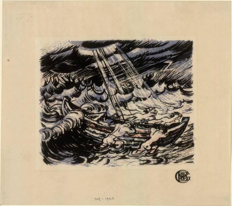 Ludwig Heinrich Jungnickel, Rettungsboot (auch: Rettung vor dem Sturm), Inv. Nr.: DG1923/319
