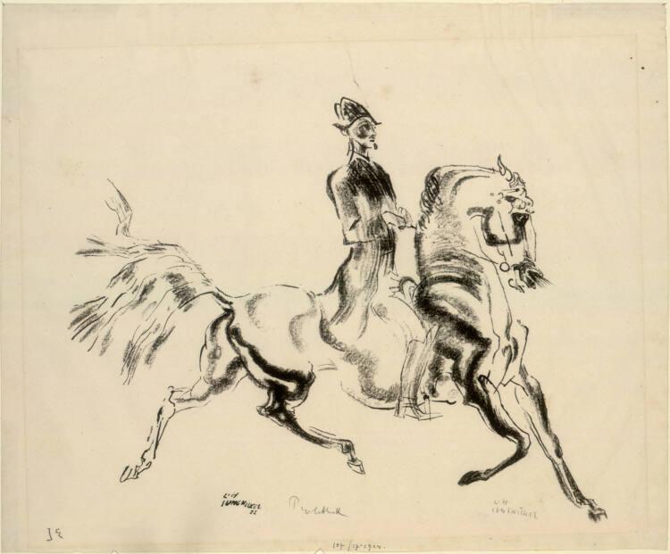 Ludwig Heinrich Jungnickel, Tänzelnder Reiter, Inv. Nr.: DG1924/107/17