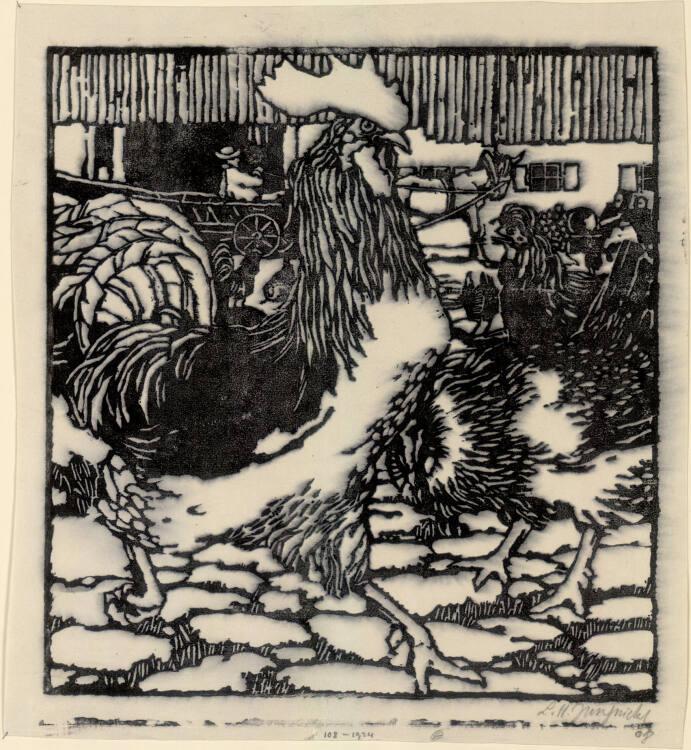 Ludwig Heinrich Jungnickel, Hühnerhof, Inv. Nr.: DG1924/108