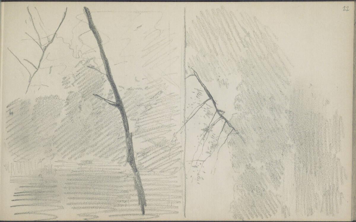 Ludwig Rösch, Zwei Landschaftsskizzen, Inv. Nr.: 43459/22