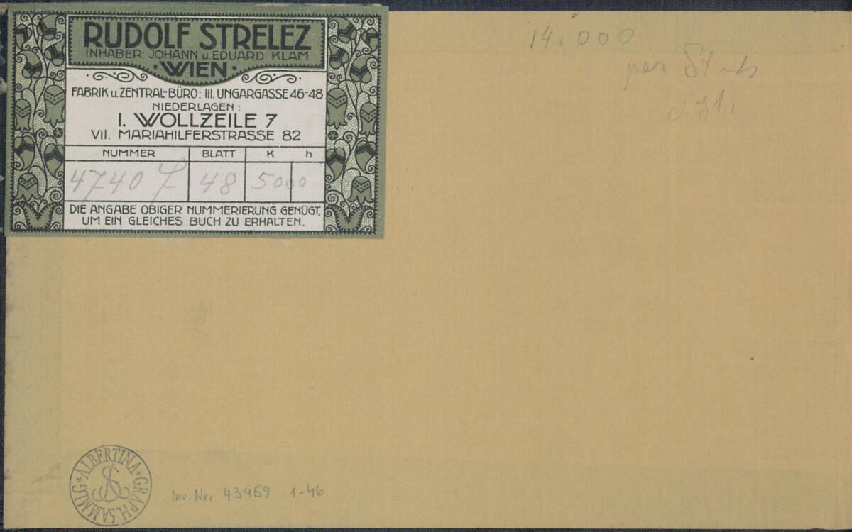 Ludwig Rösch, Notizen, Inv. Nr.: 43459/Deckelinnenseite vorne