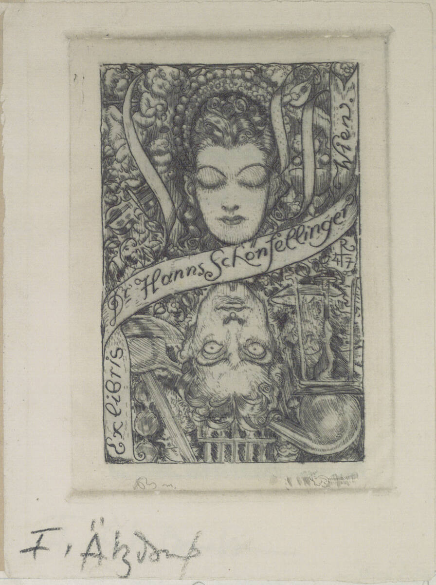 Exlibris Dr. Hanns Schönfellinger, Wien, Richard Teschner