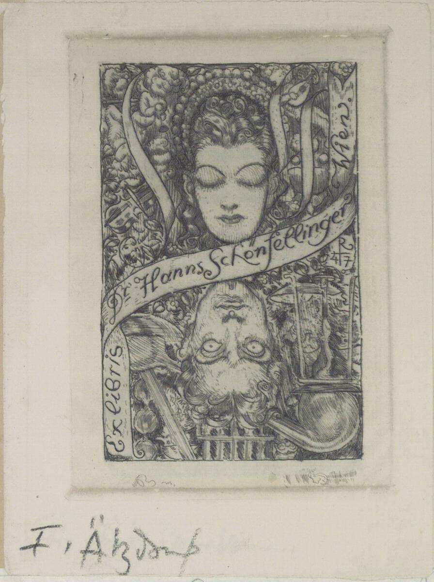 Richard Teschner, Exlibris Dr. Hanns Schönfellinger, Wien, Inv. Nr.: DG2005/10400/2