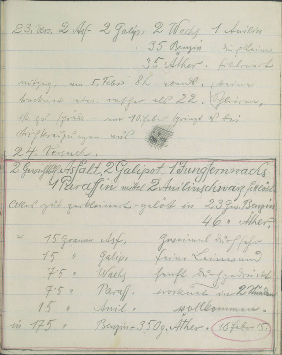 Notizen zu einem Ätzgrund(?) (kopfstehend), Richard Teschner