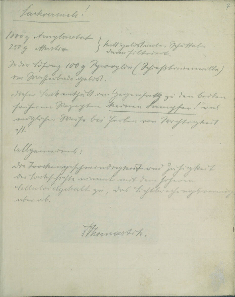 Notizen zu einem Lackversuch, Richard Teschner
