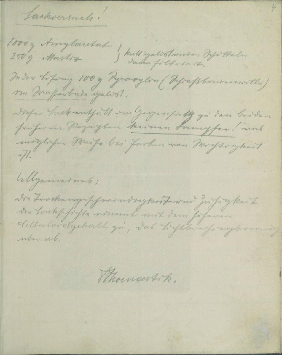Richard Teschner, Notizen zu einem Lackversuch, Inv. Nr.: 30798/4