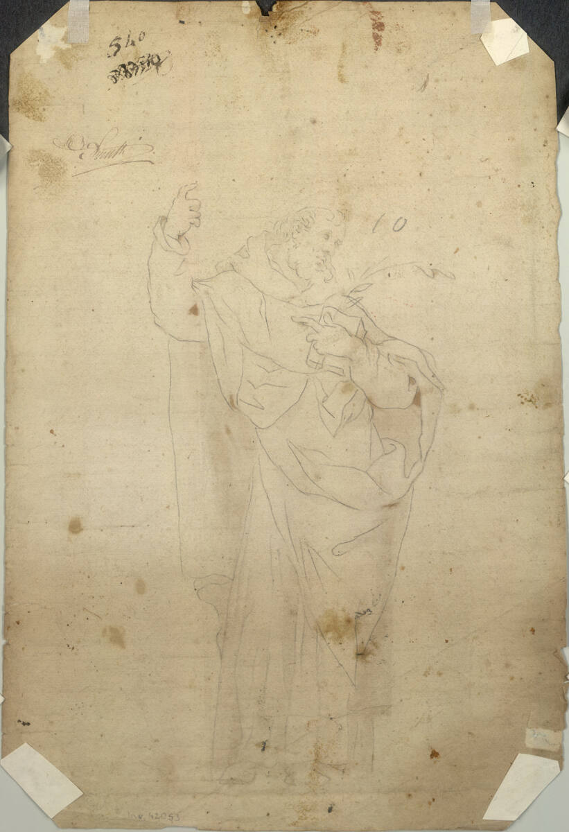 Stehender Bischof mit Märtyrerpalme (?); (vgl. recto), Giovanni Battista Trotti