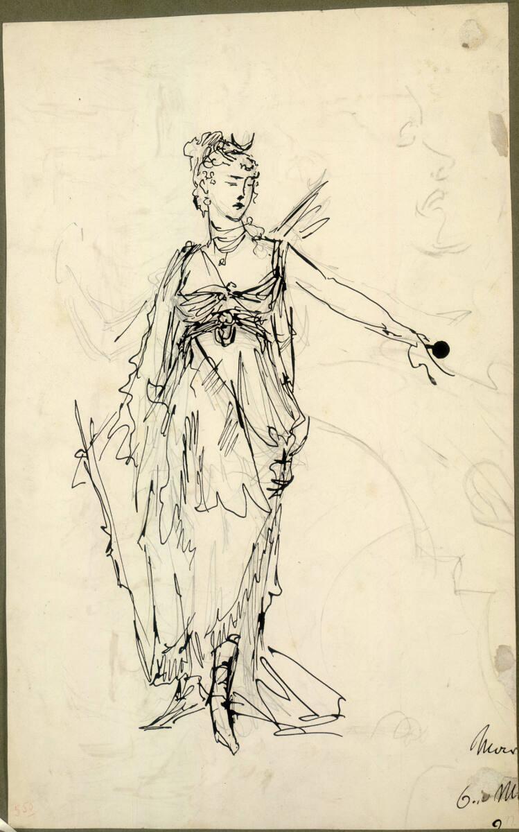 Anonym, Frau, stehend (Diana?), Inv. Nr.: 44022r