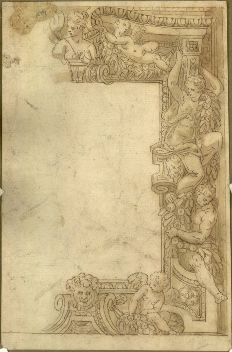 Entwurf für eine Kartusche, Detail, Carlo Caliari