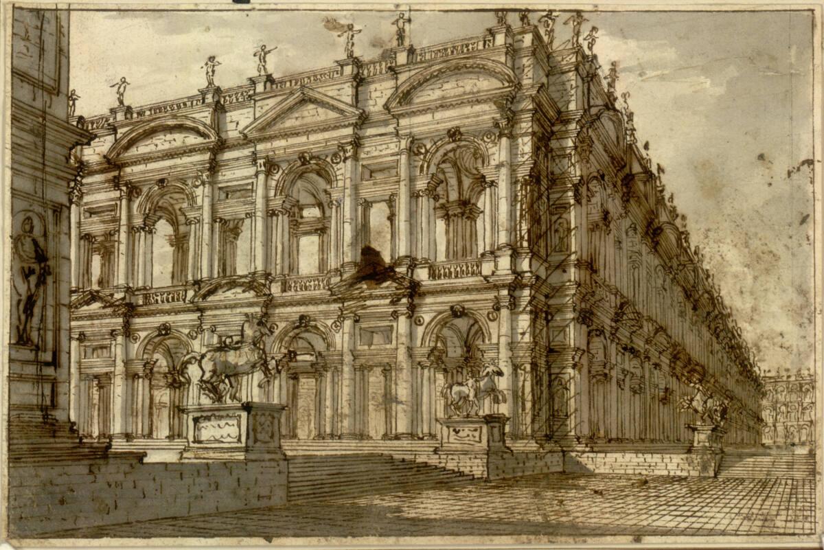 Anonym, Architekturskizze für einen Palast, Inv. Nr.: 44063r