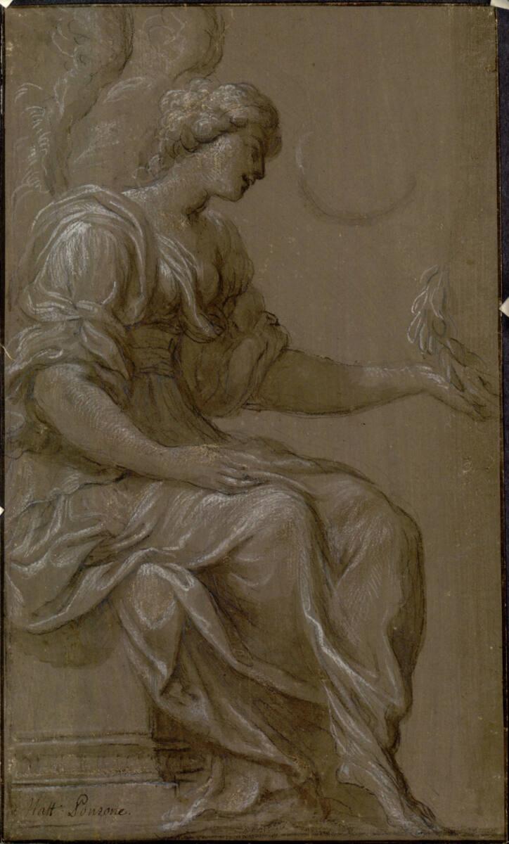 Matteo Ponzone, Nach rechts sitzender Engel, Inv. Nr.: 42061