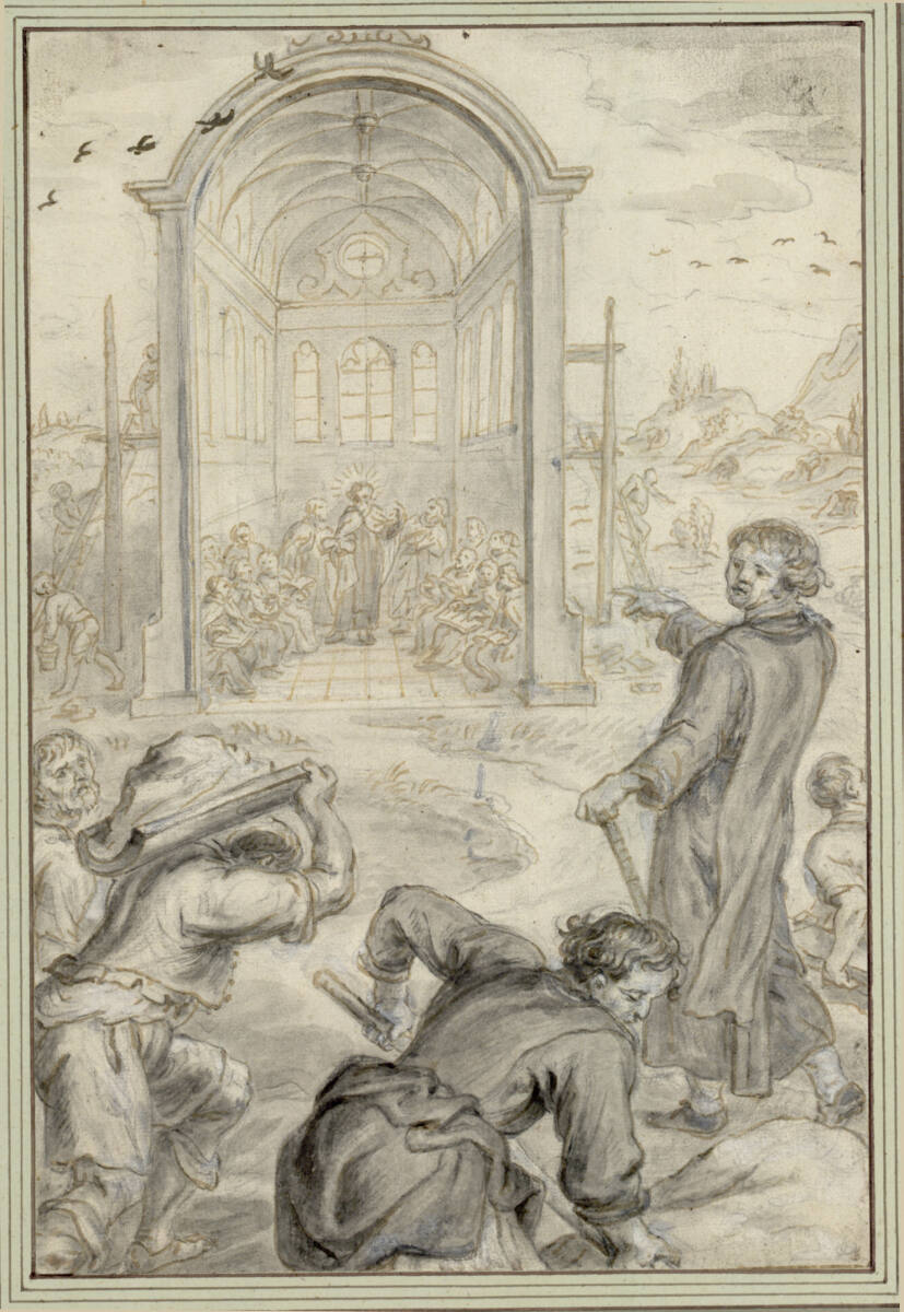 Elias läßt am Karmel eine Kapelle bauen und predigt darin (18), Abraham van Diepenbeeck