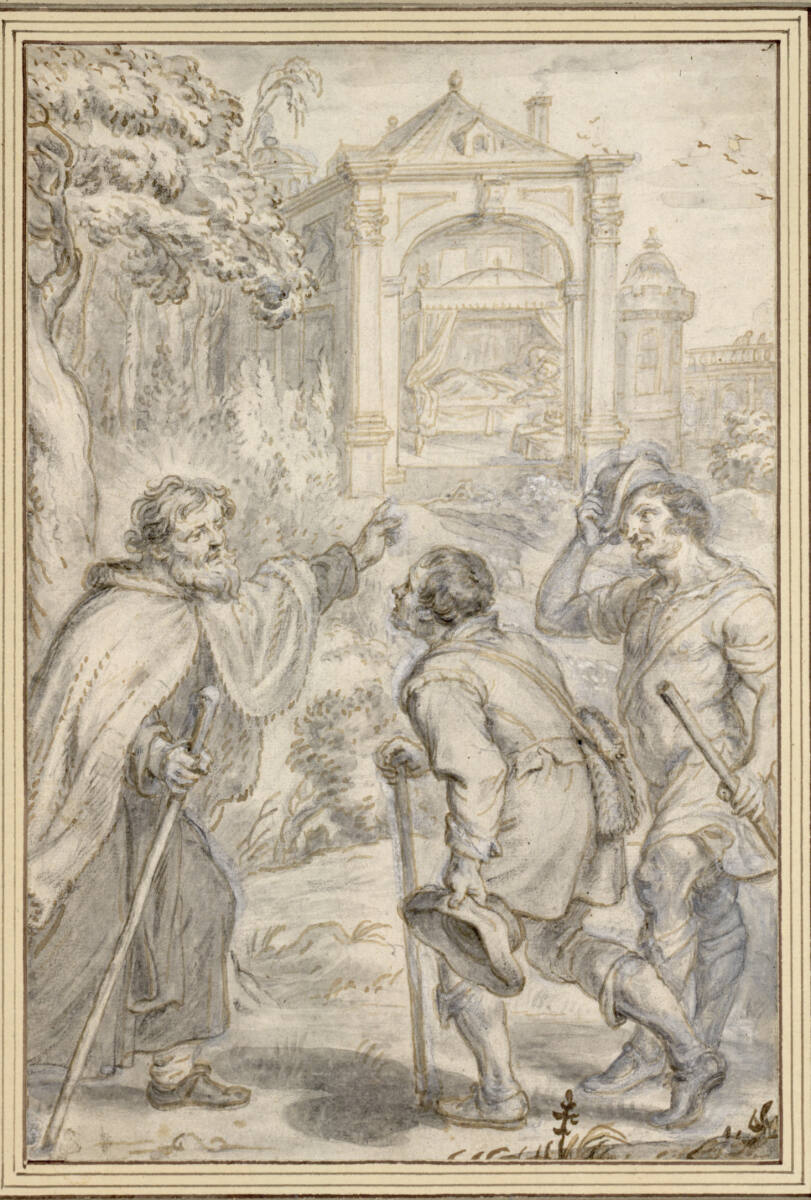 Elias schickt die Boten des verletzten Königs Ahasja zurück, Abraham van Diepenbeeck