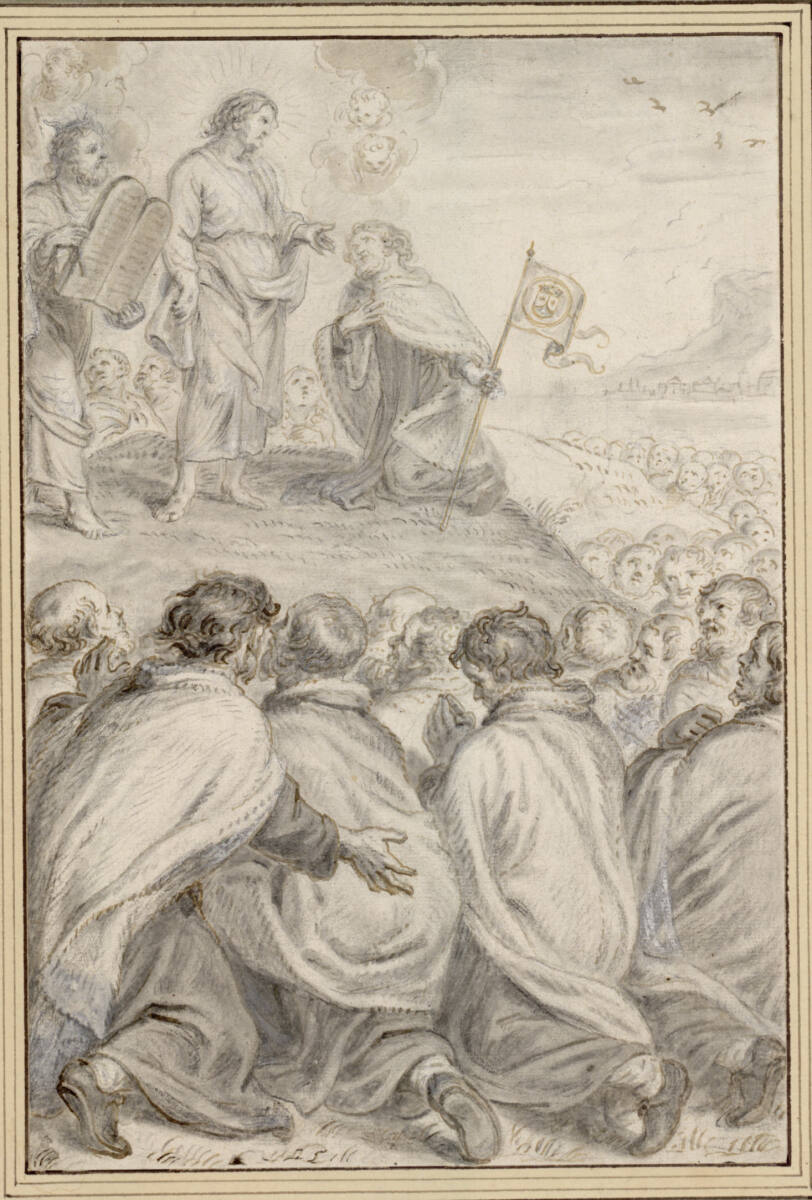 Christus zwischen Moses und Elias, kniende Karmeliter zu Füßen (27), Abraham van Diepenbeeck