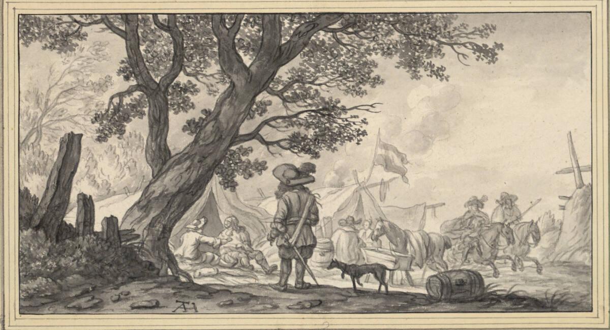 Arnout ter Himpel, Kleines Feldlager am Waldrand, Inv. Nr.: 9531