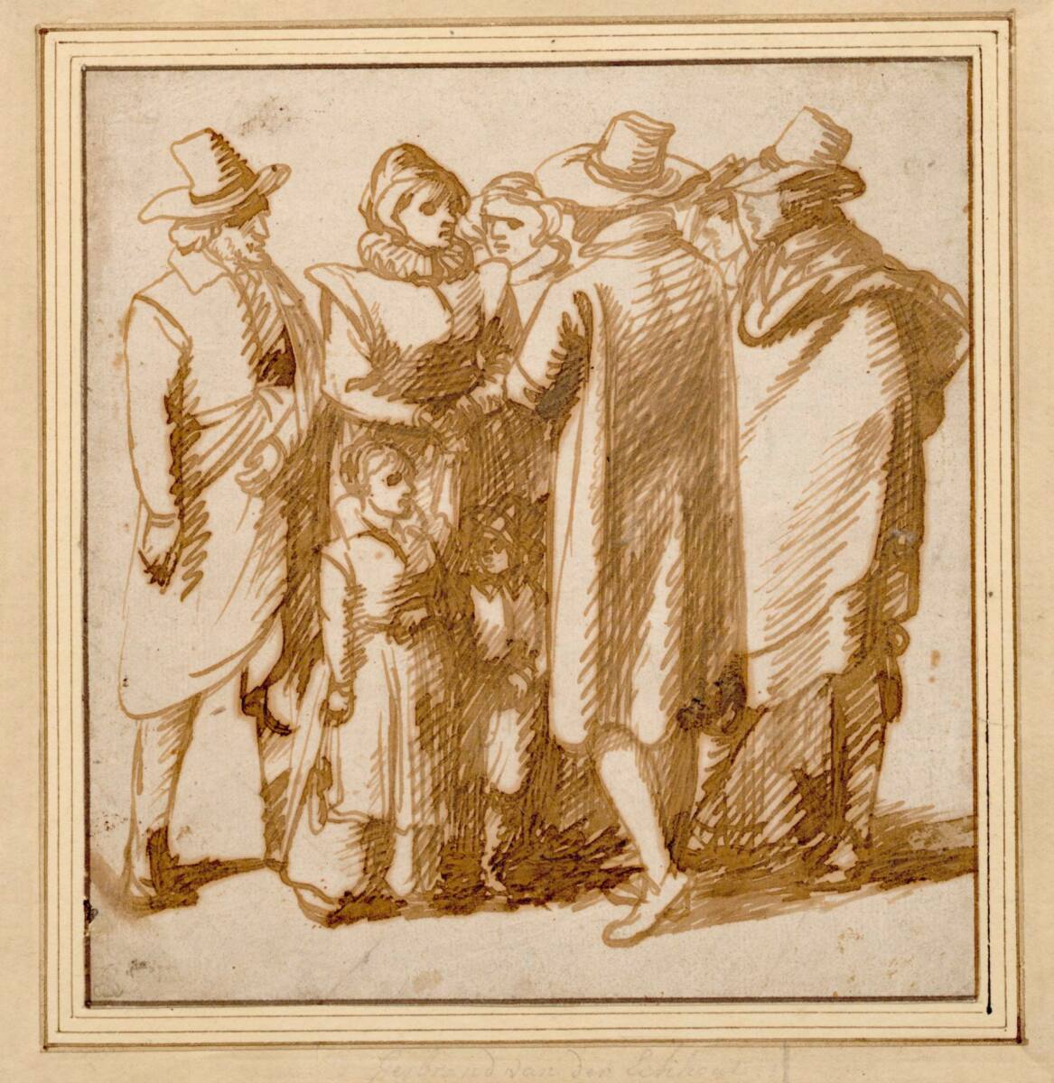 Plaudernde Spaziergänger, Hendrick Goudt