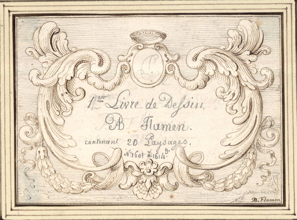 AlbertFlamen, Titelkartusche ("CL / 1er Livre de Dessin/ de/ AB . Flamen ...") (I-1)