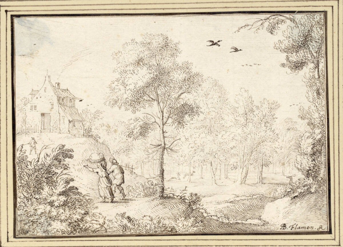 AlbertFlamen, Waldlandschaft mit Bauernpaar (II-13)