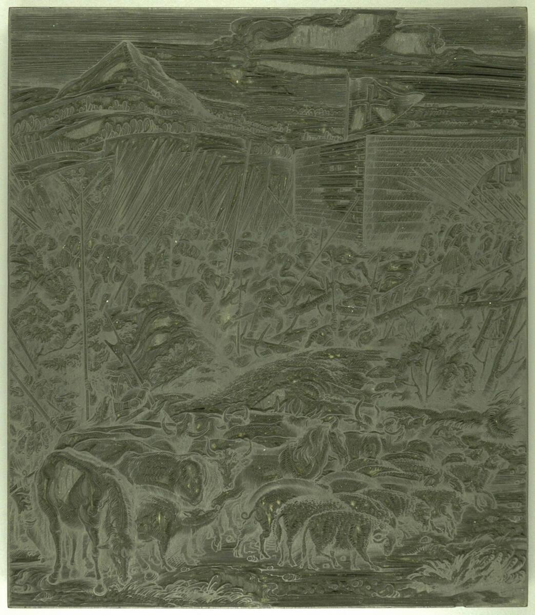 Hans Burgkmair d. Ä., Weißkunig: Der junge Weißkunig erbeutet Vieh, Inv. Nr.: HO2006/381