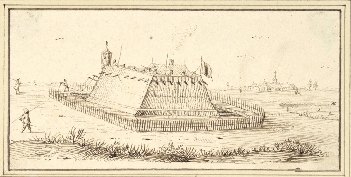 Albert Flamen, Kleine Bastion in weiter Flachlandschaft (IV-22), Inv. Nr.: 9737