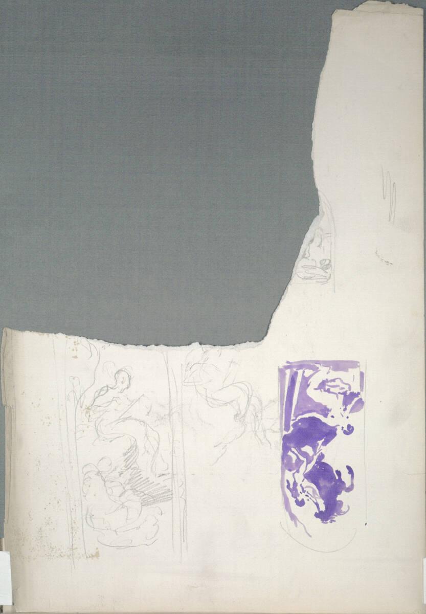 Hans Canon, Verschiedene Kompositionsstudien (linker Teil der Seite heraus gerissen), Inv. Nr.:…