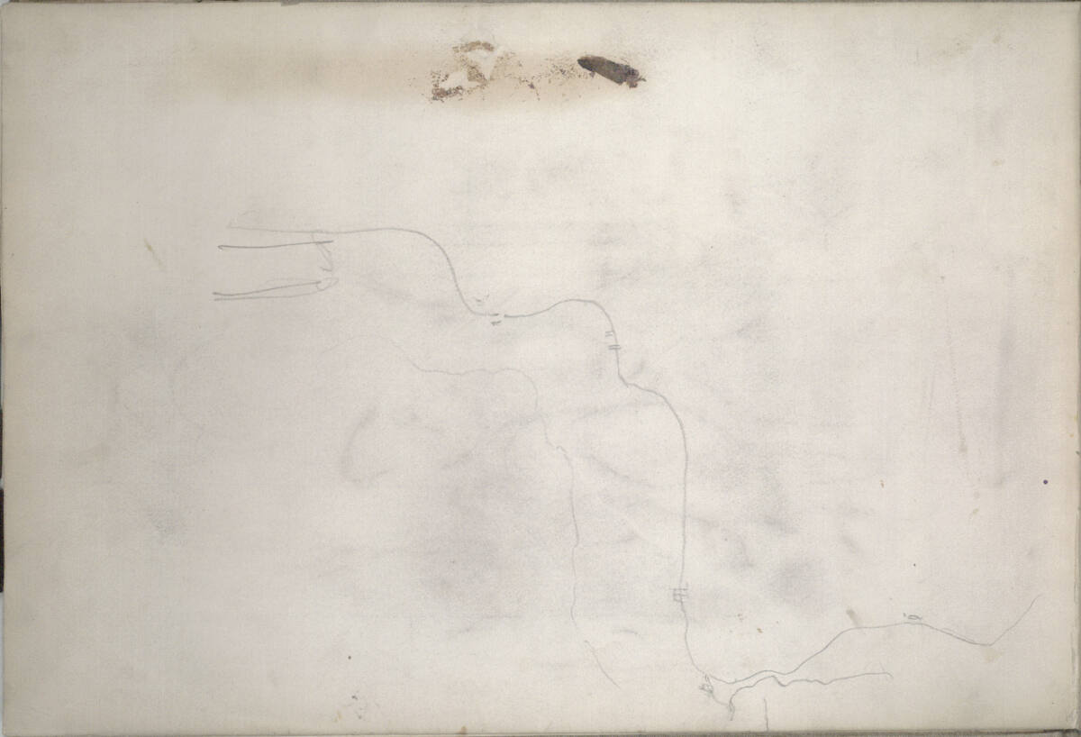 Undeutliche Skizze (Flusslauf?), Hans Canon