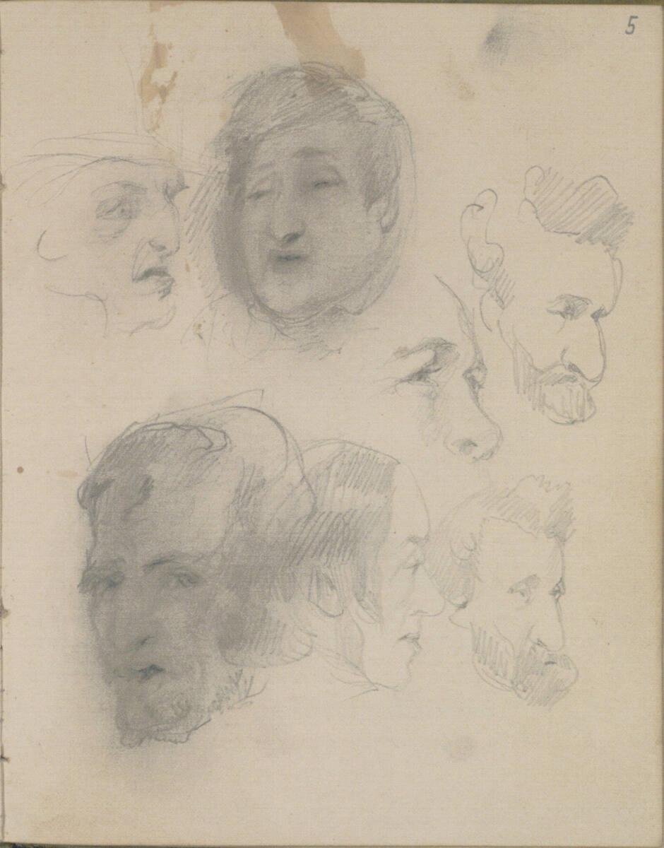 Josef Danhauser, Kopfstudien, Inv. Nr.: 26559/5r