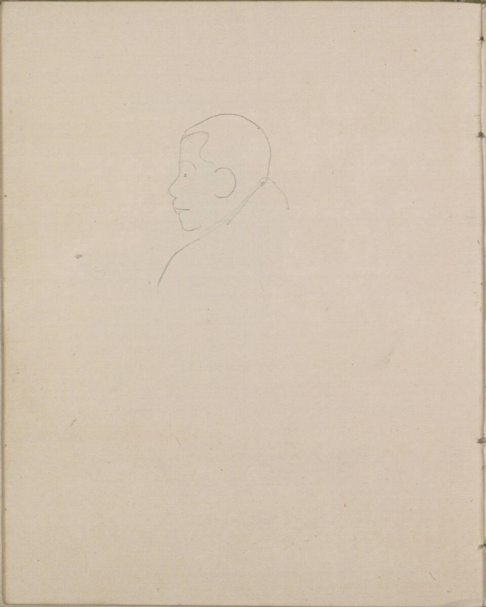 Josef Danhauser, Grobe Profilskizze, Inv. Nr.: 26559/45v