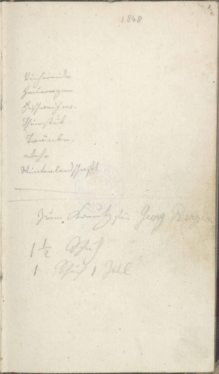 Friedrich Gauermann, Notizen, Inv. Nr.: 25668/1