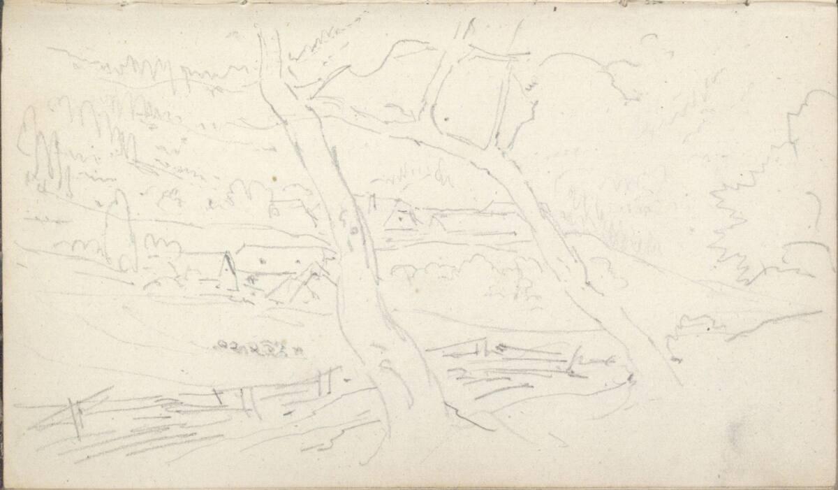 Friedrich Gauermann, Blick auf eine Häusergruppe, Inv. Nr.: 25668/28