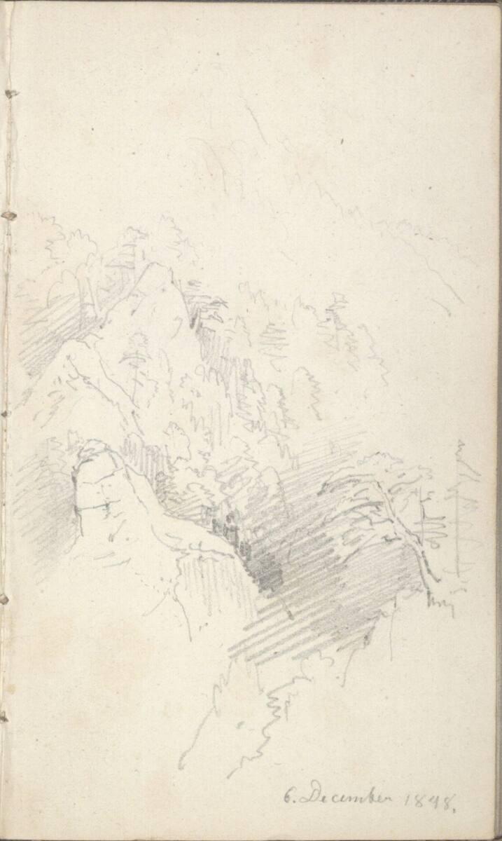 Friedrich Gauermann, Waldstudie (im Skizzenbuch kopfstehend), Inv. Nr.: 25668/42