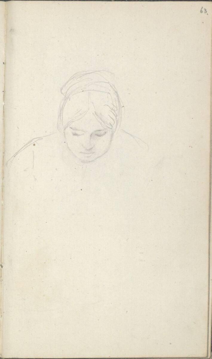 Friedrich Gauermann, Kopfstudie einer Frau mit Haarkranz, Inv. Nr.: 25668/63